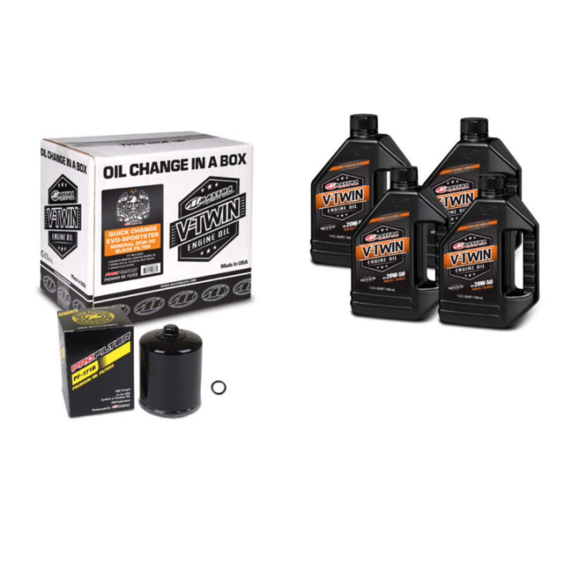 Picture of Maxima V-Twin Quick Change Kit Mineral w-Black Filter Evo-Sportster