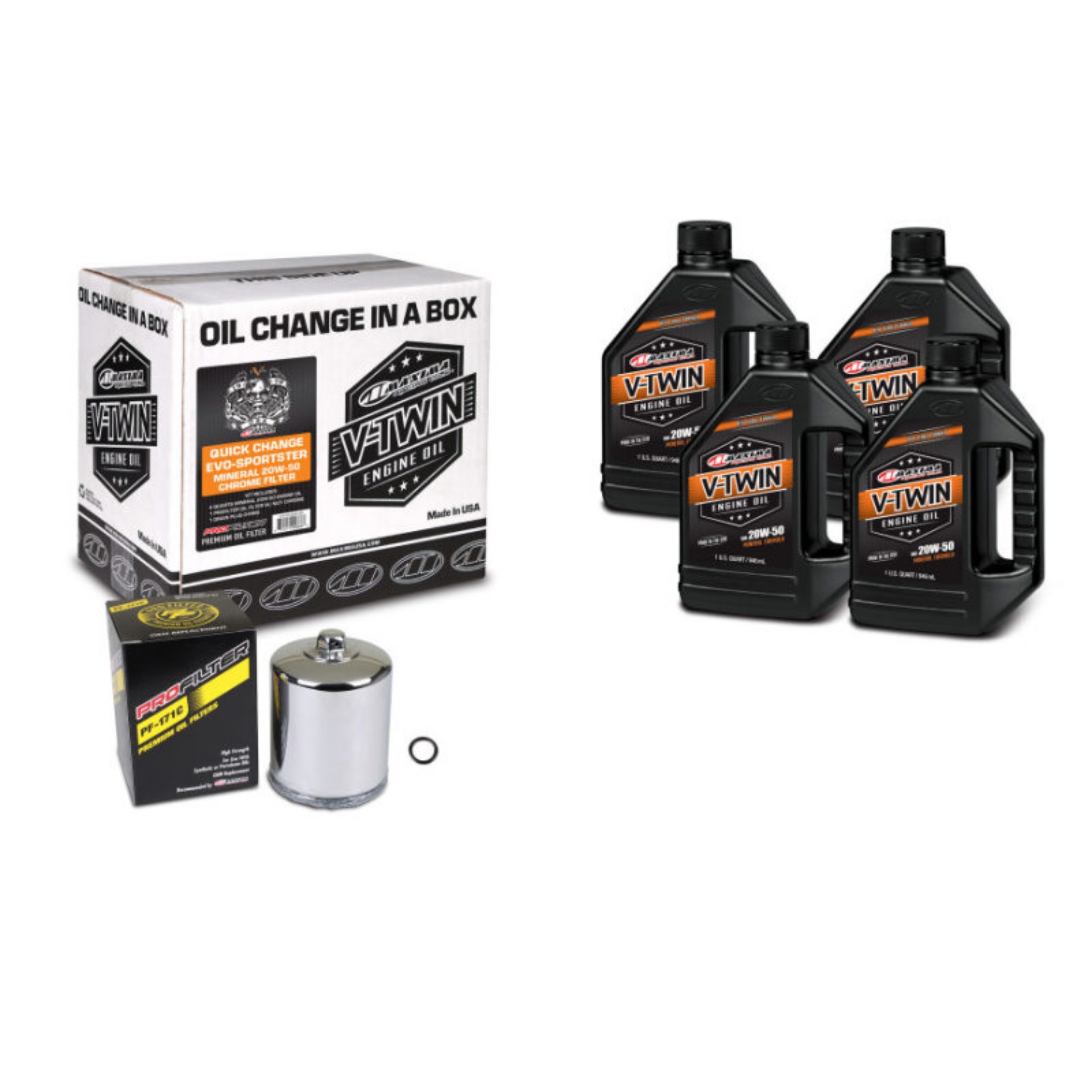 Picture of Maxima V-Twin Quick Change Kit Synthetic w-Chrome Filter Twin Cam