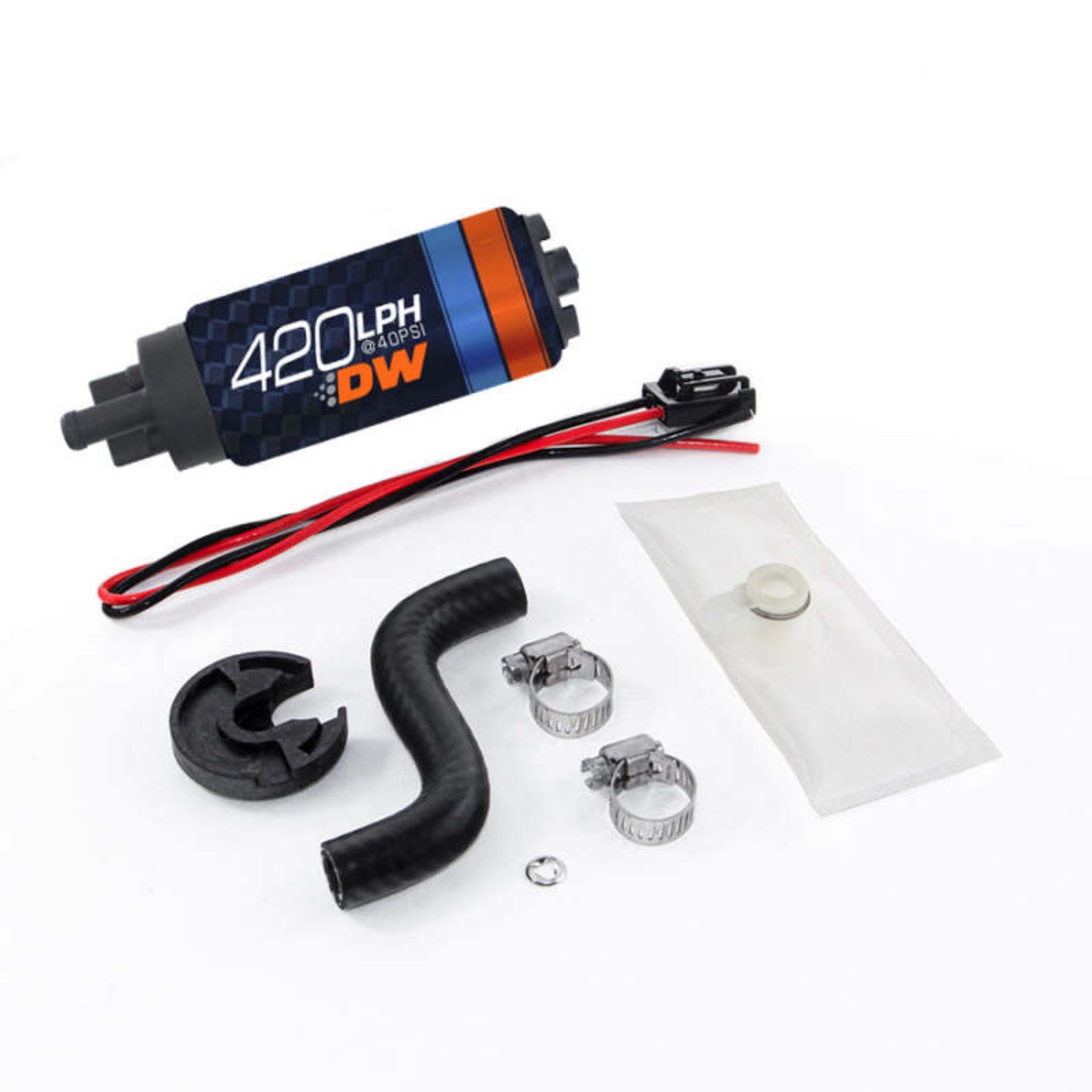 Picture of DeatschWerks DW420 Series 420lph In-Tank Fuel Pump w- Install Kit For 85-97 Ford Mustang