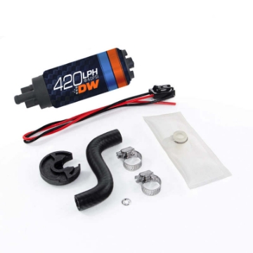 Picture of DeatschWerks DW420 Series 420lph In-Tank Fuel Pump w- Install Kit For 85-97 Ford Mustang