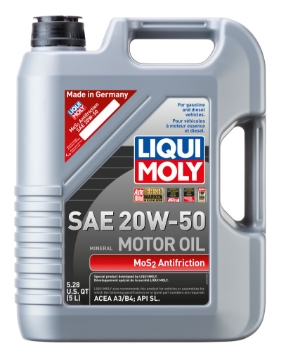 Picture of LIQUI MOLY 5L MoS2 Anti-Friction Motor Oil 20W50