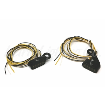 Picture of Letric Lighting Black Mini Mirror Mounted Front LED Turn Signals - Black
