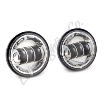 Picture of Letric Lighting 1997+ Universal 4 1-2In Black LED Auxiliary Passing Light - Chrome