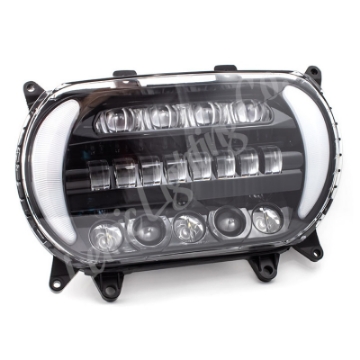 Picture of Letric Lighting 2015+ Early Road Glide LED Black-Chrome Headlight with Turn Signals