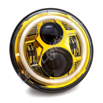Picture of Letric Lighting 7? Gold Color Collection LED Headlamp with Full Halo