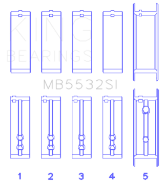 Picture of King Engine Bearings Chevrolet 151-153 Size STD Main Bearing Set