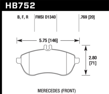 Picture of Hawk 12-15 Mercedes-Benz SLK250 - 12-15 Mercedes-Benz C250 HP+ Front Brake Pads