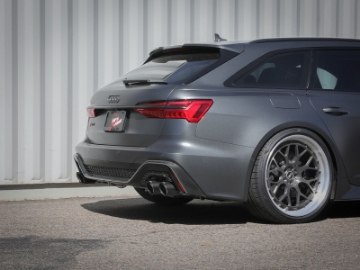 Picture of aFe 20-22 Audi RS6 Avant V8 4L tt MACH Force-Xp 3in to 2-5in 304 SS Cat-Back Exhaust w- Carbon Tip