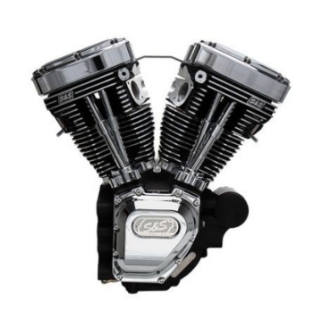 Picture of S&S Cycle 07-16 Touring Models T124 T-Series Long Block High Compression Engine - Wrinkle Black