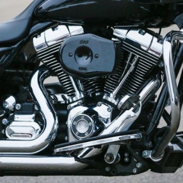 Picture of S&S Cycle 08-16 Touring-16-17 Softail Models Stealth Air Cleaner Kit w- Black Tribute Cover
