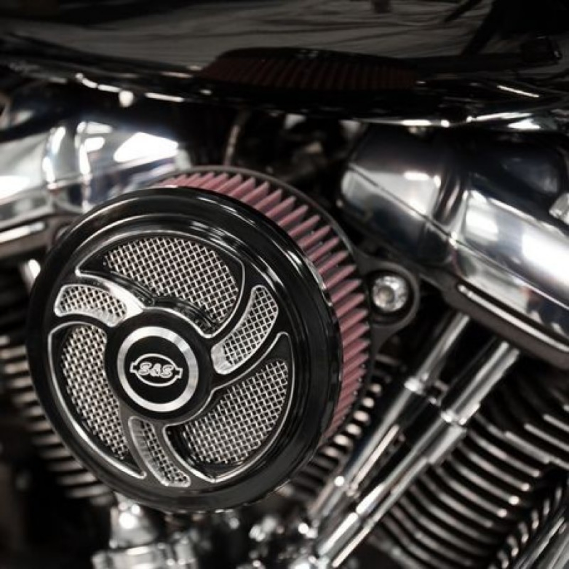 Picture of S&S Cycle 2017+ M8 Models Stealth Air Cleaner Kit w- Torker Cover