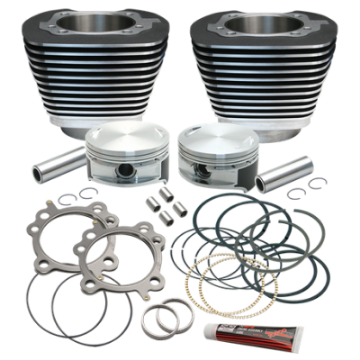 Picture of S&S Cycle 99-16 BT Replacement 3-7-8in Bore Cylinder & Piston Kit For S&S 106in Stroker Kit - Wblack