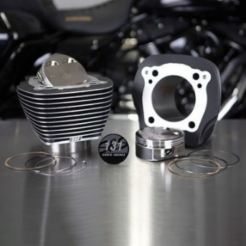 Picture of S&S Cycle 2017+ M8 Models 4-250in Bore 4-5-8in Stroke Cylinder Kit - Wrinkle Black w- Highlight