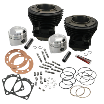 Picture of S&S Cycle 66-84 BT 3-31-32in Stroke 3-7-16in Bore 8-0 To 1 Compression Cylinder Kit - Gloss Black