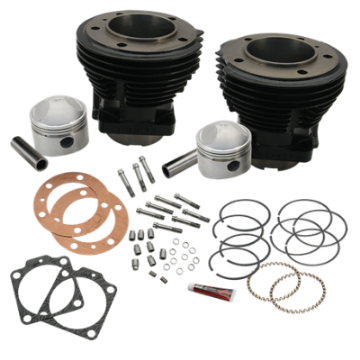 Picture of S&S Cycle 66-84 3-7-16in x Up To 4-3-4in Stroke Cylinder Kit - Gloss Black