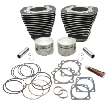 Picture of S&S Cylinder 84-99 BT w-Super Stock Cylinder Heads 89in 3 1-2in Bore Cylinder & Piston Kit - Wblack