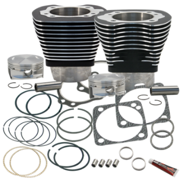 Picture of S&S Cycle 84-99 BT 4 1-8in Bore Cylinder & Pistons Kit For S&S V124 Engine - Wrinkle Black