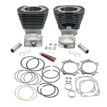 Picture of S&S Cycle 99-06 w- 89cc-91cc Heads 4 1-8in Bore Cyl & Piston Kit For 124in Hot Set Up Kit - Wblack