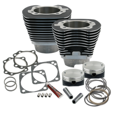 Picture of S&S Cycle 99-06 BT 4-1-8in Bore Cylinder & Piston Kit - Wrinkle Black