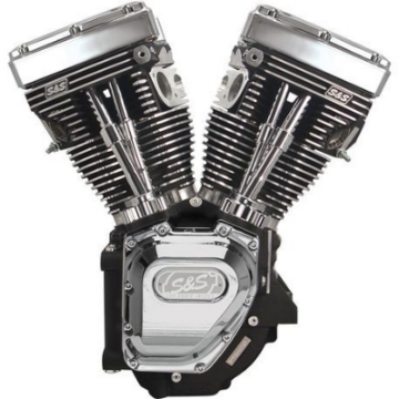 Picture of S&S Cycle 99-06 BT T124 Long Block Engine w- 640 Cams - Wrinkle Black