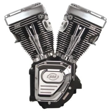 Picture of S&S Cycle 99-06 BT T124LC Long Block Engine w- 585 Cam - Wrinkle Black