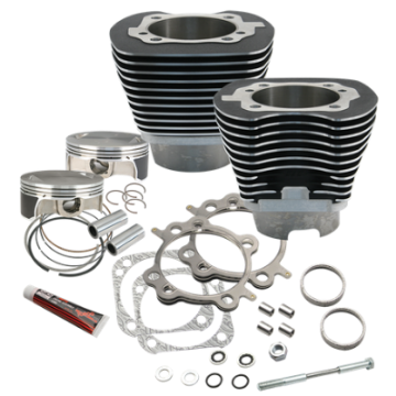 Picture of S&S Cycle 07-17 BT 117in Big Bore Cylinder Kit - Black Wrinkle