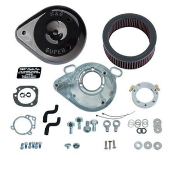 Picture of S&S Cycle 01-17 Stock EFI BT Models Teardrop Air Cleaner Kit - Gloss Black