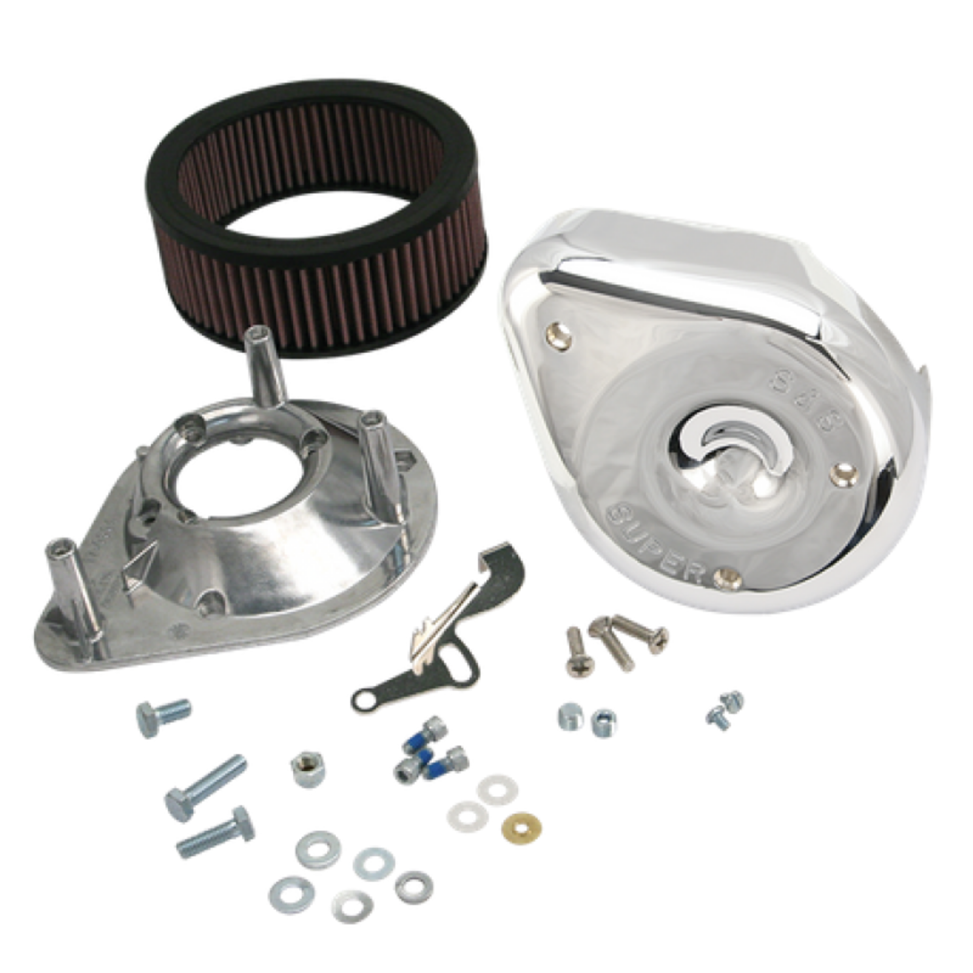 Picture of S&S Cycle 66-84 BT w- 5 Gal Tanks Notched Teardrop Air Cleaner Kit for Super E-G Carbs