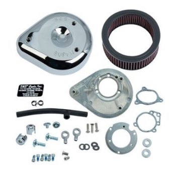 Picture of S&S Cycle 08-16 Touring Stock Bore Throttle By Wire Teardrop Air Cleaner Kit - Chrome