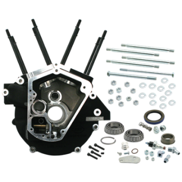 Picture of S&S Cycle 92-99 BT w- 3-5-8 Bore Super Stock Alternator Style Crankcase - Wrinkle Black