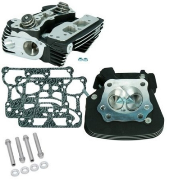 Picture of S&S Cycle 2006 Dyna Super Stock 91cc Cylinder Heads - Wrinkle Black