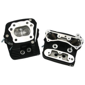 Picture of S&S Cycle 84-99 Performance Replacement Low Compression 76cc Cylinder Heads - Wrinkle Black