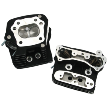 Picture of S&S Cycle 84-99 BT Performance Replacement Low Compression 82cc Cylinder Heads - Wrinkle Black