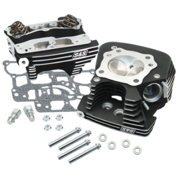 Picture of S&S Cycle 08-16 Touring Super Stock 79cc Cylinder Head Kit - Wrinkle Black