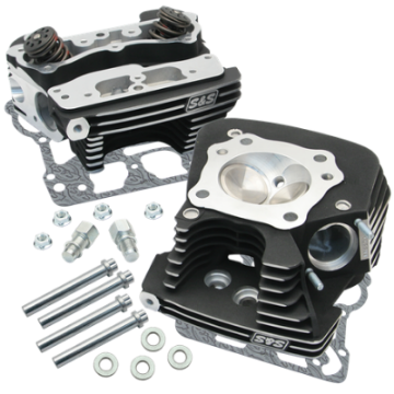 Picture of S&S Cycle 08-16 Touring Super Stock 89cc Cylinder Head Kit - Wrinkle Black