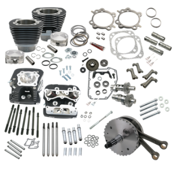 Picture of S&S Cycle 99-06 BT 124in Hot Set Up Kit W- S&S Cylinder Heads - Wrinkle Black