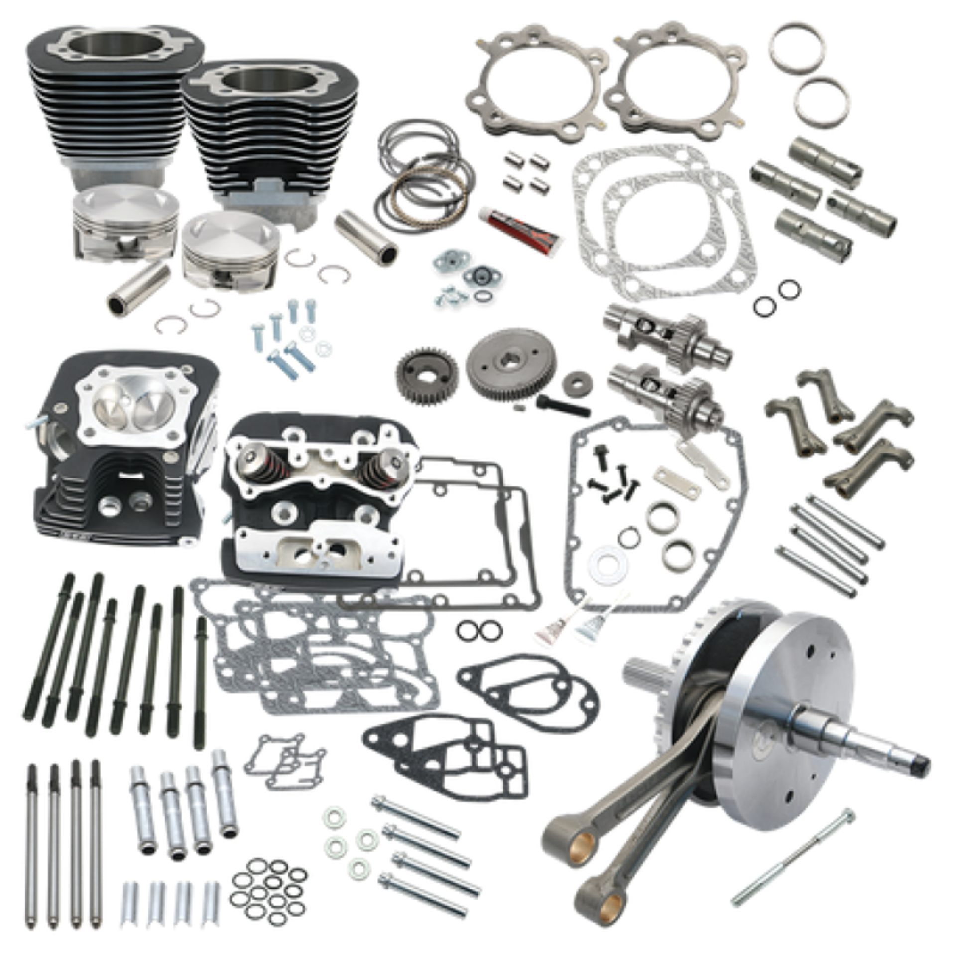 Picture of S&S Cycle 07-17 BT 124in Hot Set Up Kit - Wrinkle Black