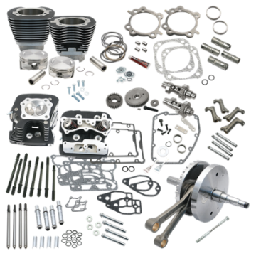 Picture of S&S Cycle 07-17 BT 124in Hot Set Up Kit - Wrinkle Black