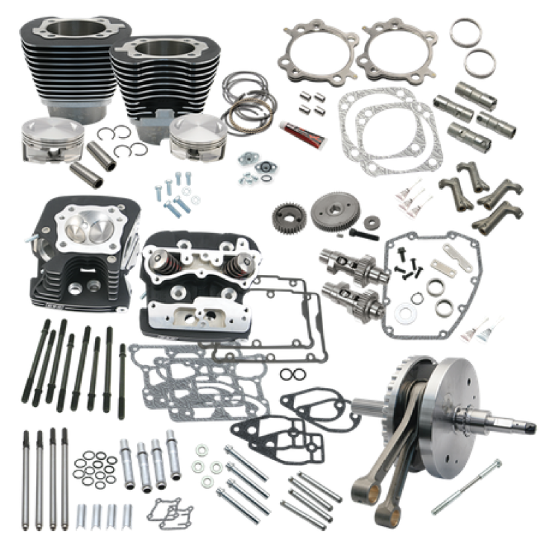 Picture of S&S Cycle 2007 BT w- Balancer 124in Hot Set Up Kit - Wrinkle Black