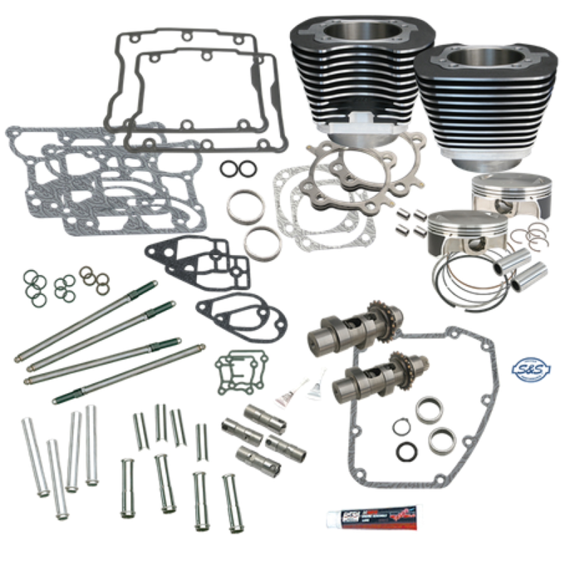 Picture of S&S Cycle 07-17 BT S&S 106in Big Bore Hot Set Up Kit w-o Cylinder Heads - Wrinkle Black