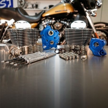 Picture of S&S Cycle 2017+ M8 4-250in Bore 550C Cam w- Chrome Pushrods Power Pack - Black Granite w- Highlight