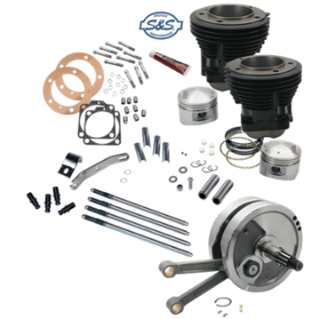 Picture of S&S Cycle 70-84 BT 93in Sidewinder High Compression Big Bore Stroker Kit - Gloss Black