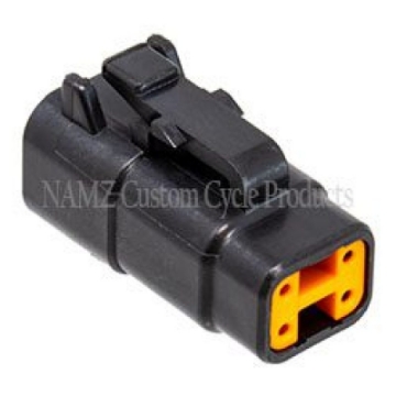 Picture of NAMZ Deutsch DTM 4-Position Plug w-4 Stamped Terminals & Wedgelock - Black HD 74114-98BK