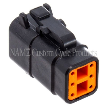 Picture of NAMZ Deutsch DTM 6-Position Plug w-6 Stamped Terminals & Wedgelock - Black HD 74116-98BK