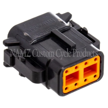 Picture of NAMZ Deutsch DTM 8-Position Black Plug w-8 Stamped Terminals & Wedgelock HD 74118-98BK