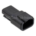 Picture of NAMZ Deutsch DTM 3-Position Receptacle w-3 Stamped Terminals & Wedgelock - Black HD 74103-98BK