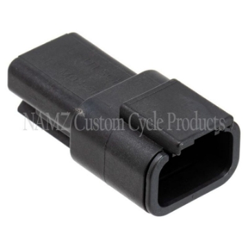 Picture of NAMZ Deutsch DTM 3-Position Receptacle w-3 Stamped Terminals & Wedgelock - Black HD 74103-98BK