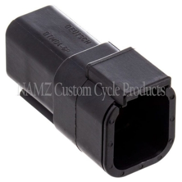 Picture of NAMZ Deutsch DTM 6-Position Receptacle w-6 Stamped Terminals & Wedgelock - Black HD 74106-98BK