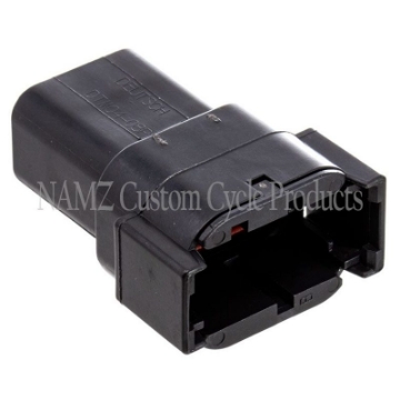 Picture of NAMZ Deutsch DTM 8-Position Receptacle w-8 Stamped Terminals & Wedgelock - Black HD 74108-98BK