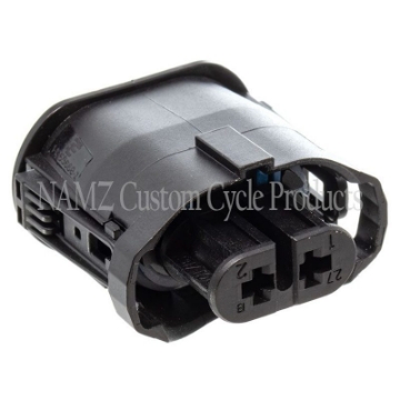 Picture of NAMZ V-Twin VROD Models OEM Headlight Connector w-Wire Seals & Terminals - Black HD 72449-01